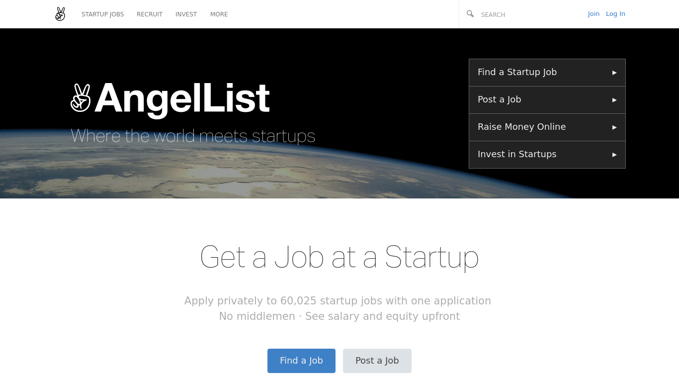 Angellist. ANGELLIST jobs. Startup jobs.