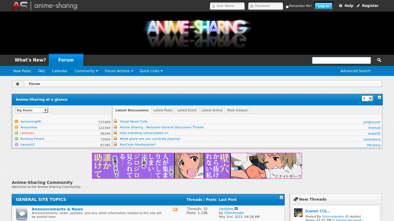 Anime sharing community