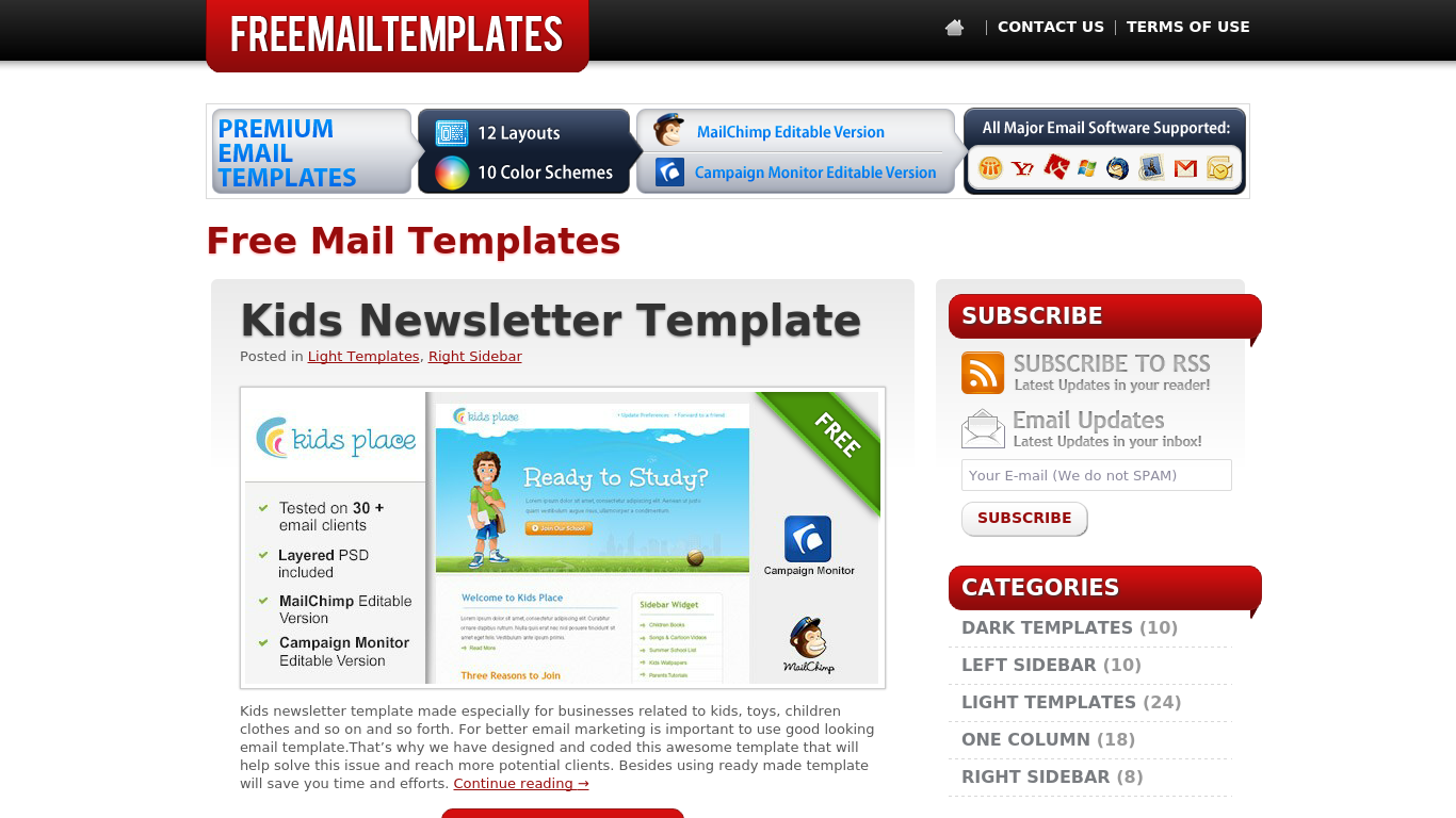 Бесплатный mail. Email Template.