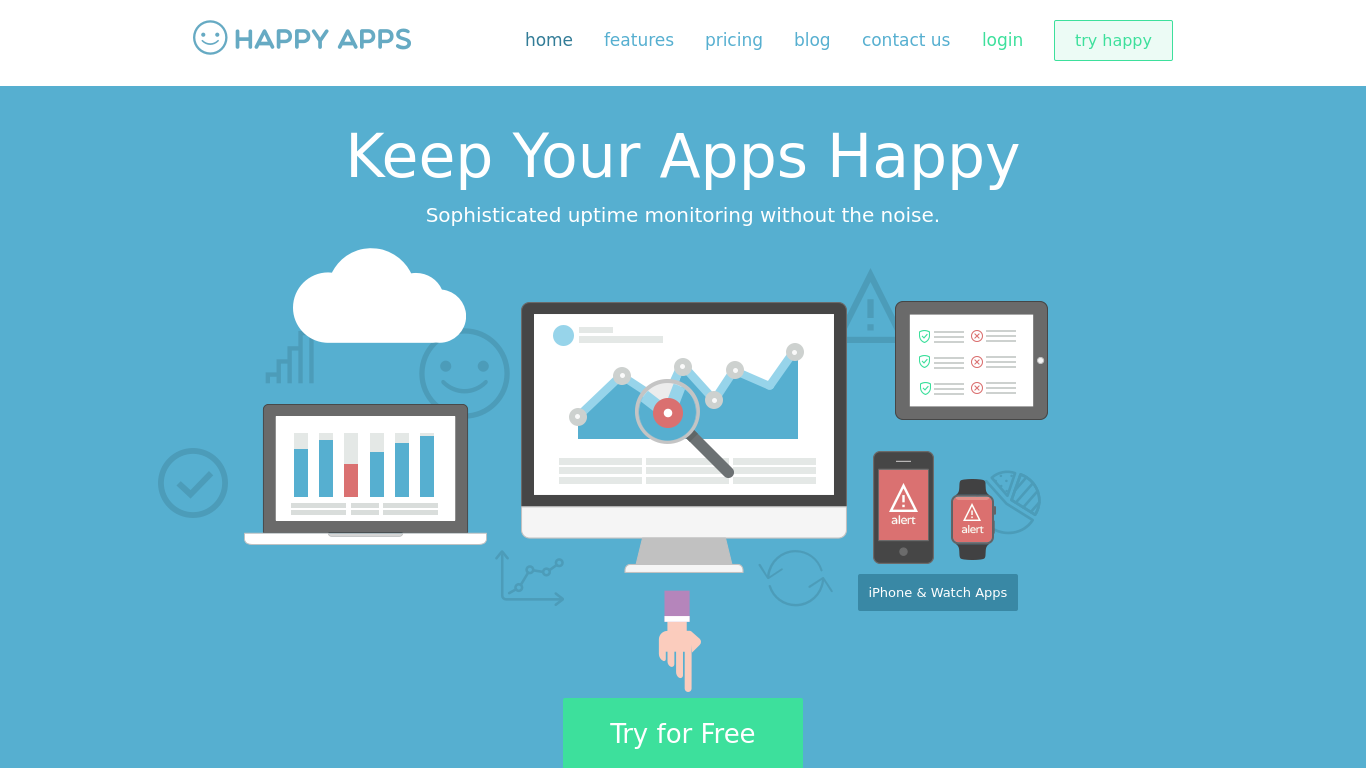 Your apps. Мониторинг сайтов. Хэппи хостинг. Time Happy website.