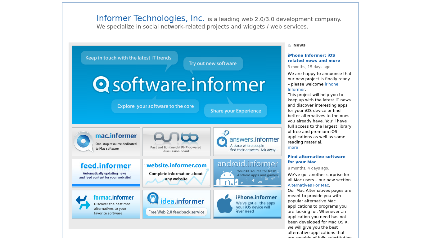 Software informer. Website Informer. The Informers. Website.Informer.com. Soft/alternative.