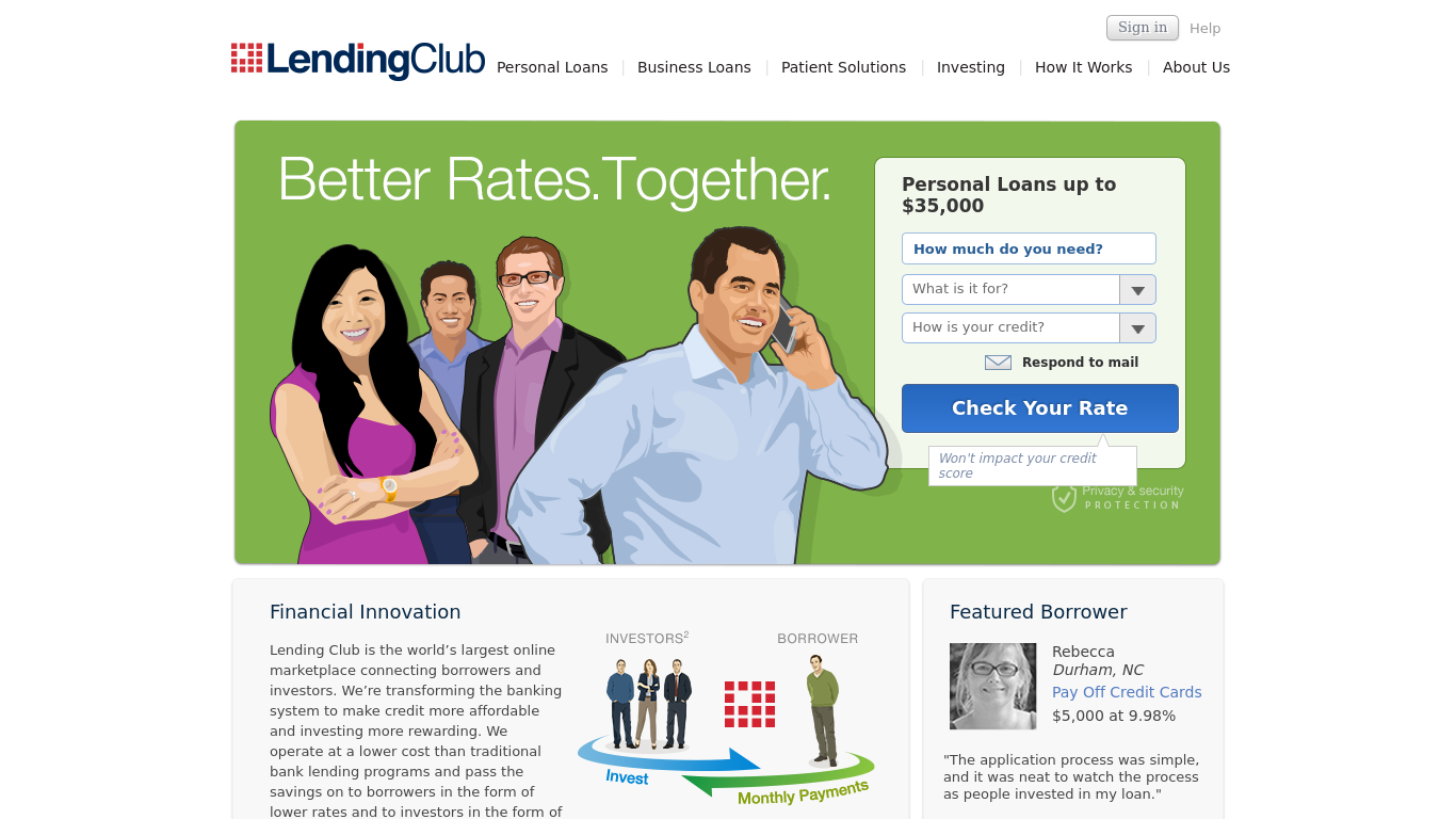 Well rate. Lending Club Corporation. Customer Club.