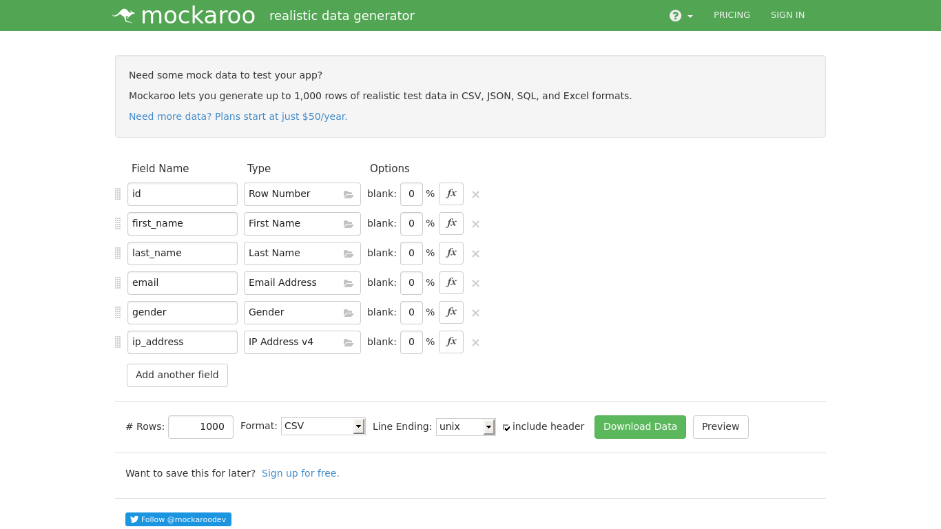 mockaroo data generator mockaroo data generator