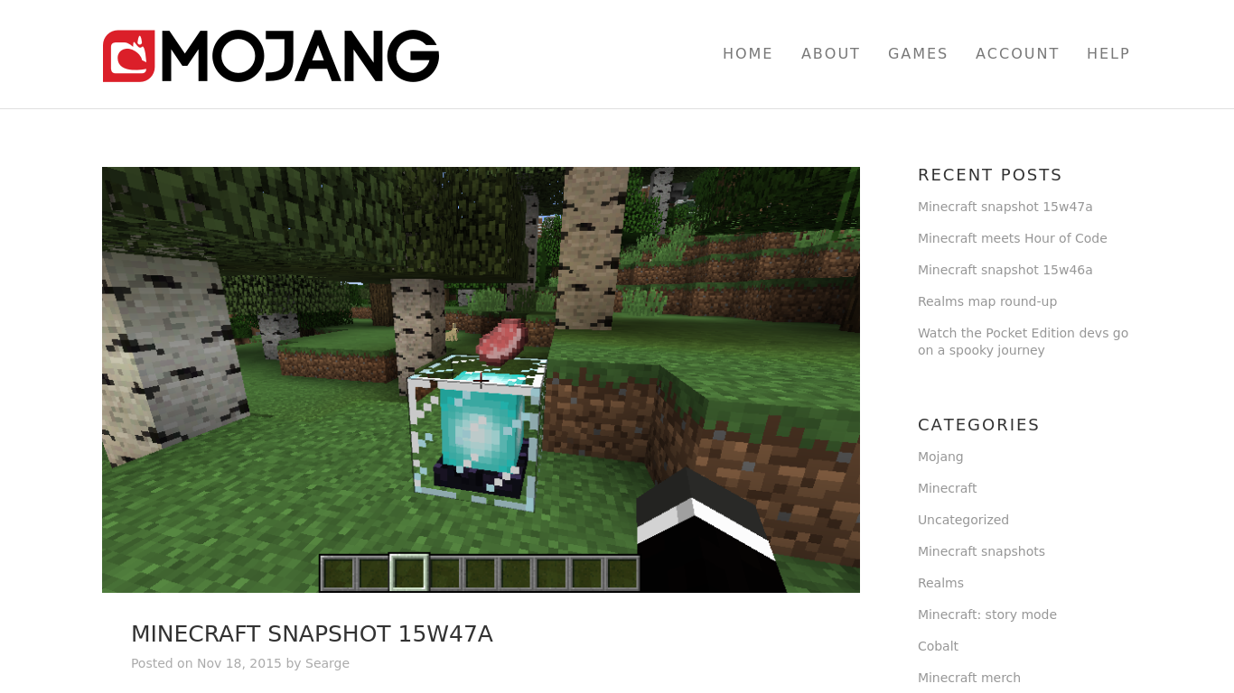 Mojang studios проекты