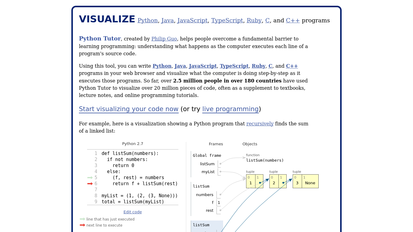 Pythontutor