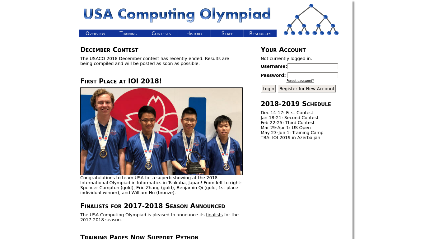 the united states of america computing olympiad (usaco)