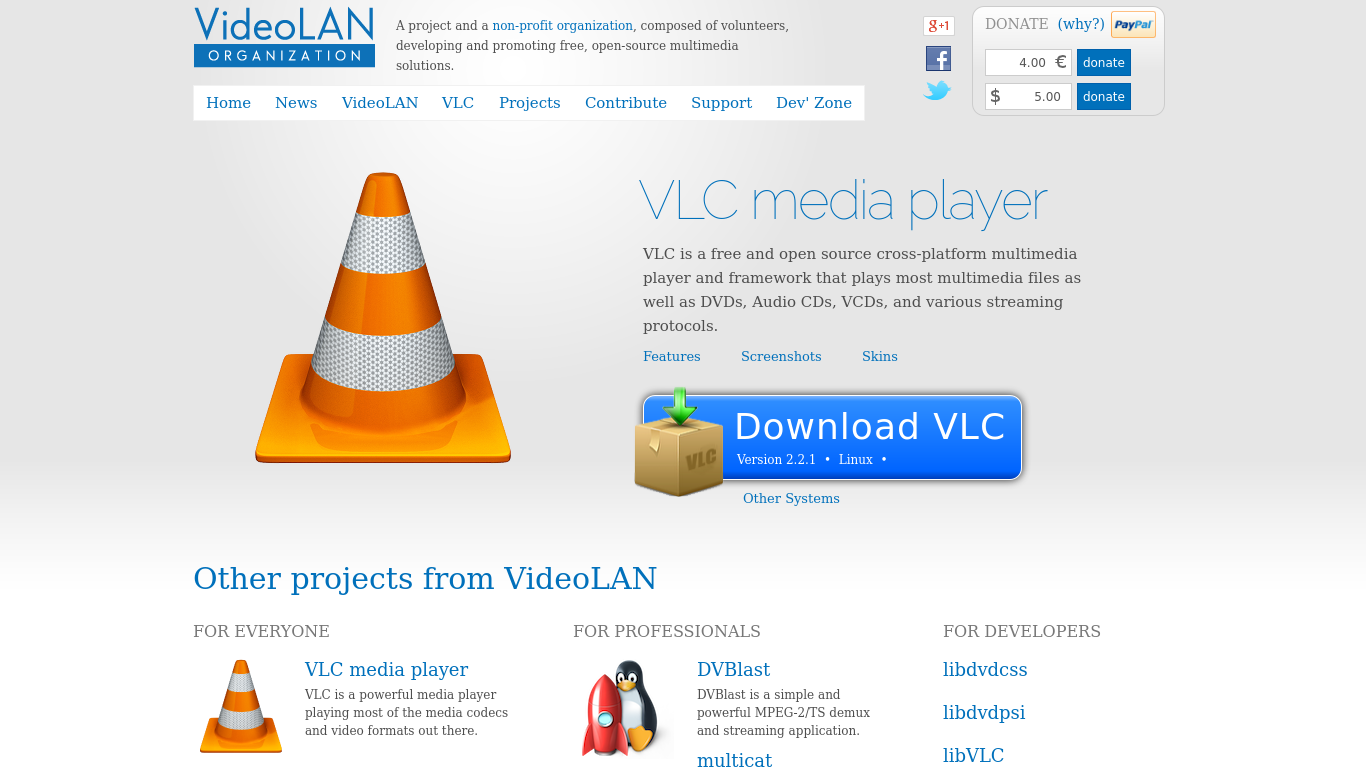 videolan vlc media player website