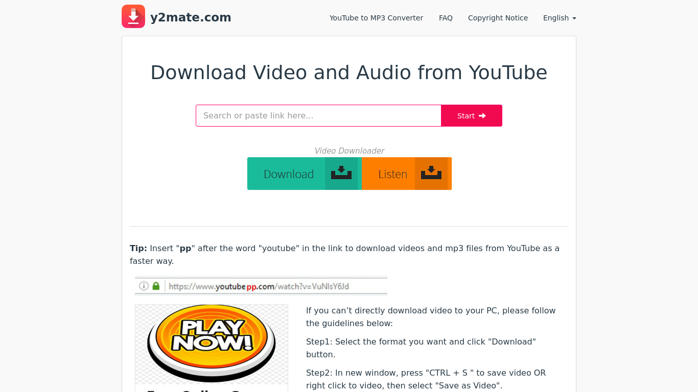y2mate download videos from youtube
