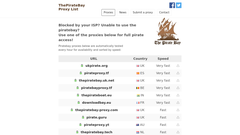 pirate bay proxy list se